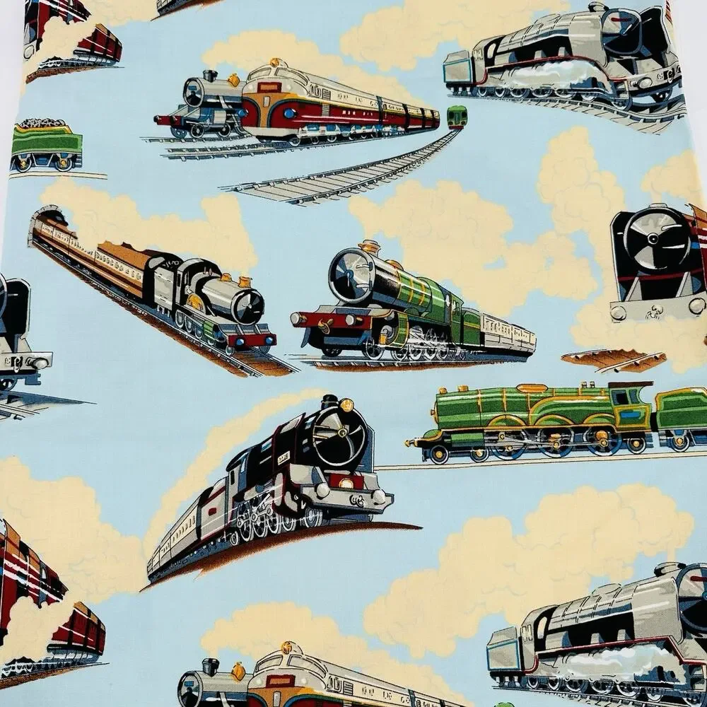 2003 Alexander Henry Fabrics Locomotives Trains 